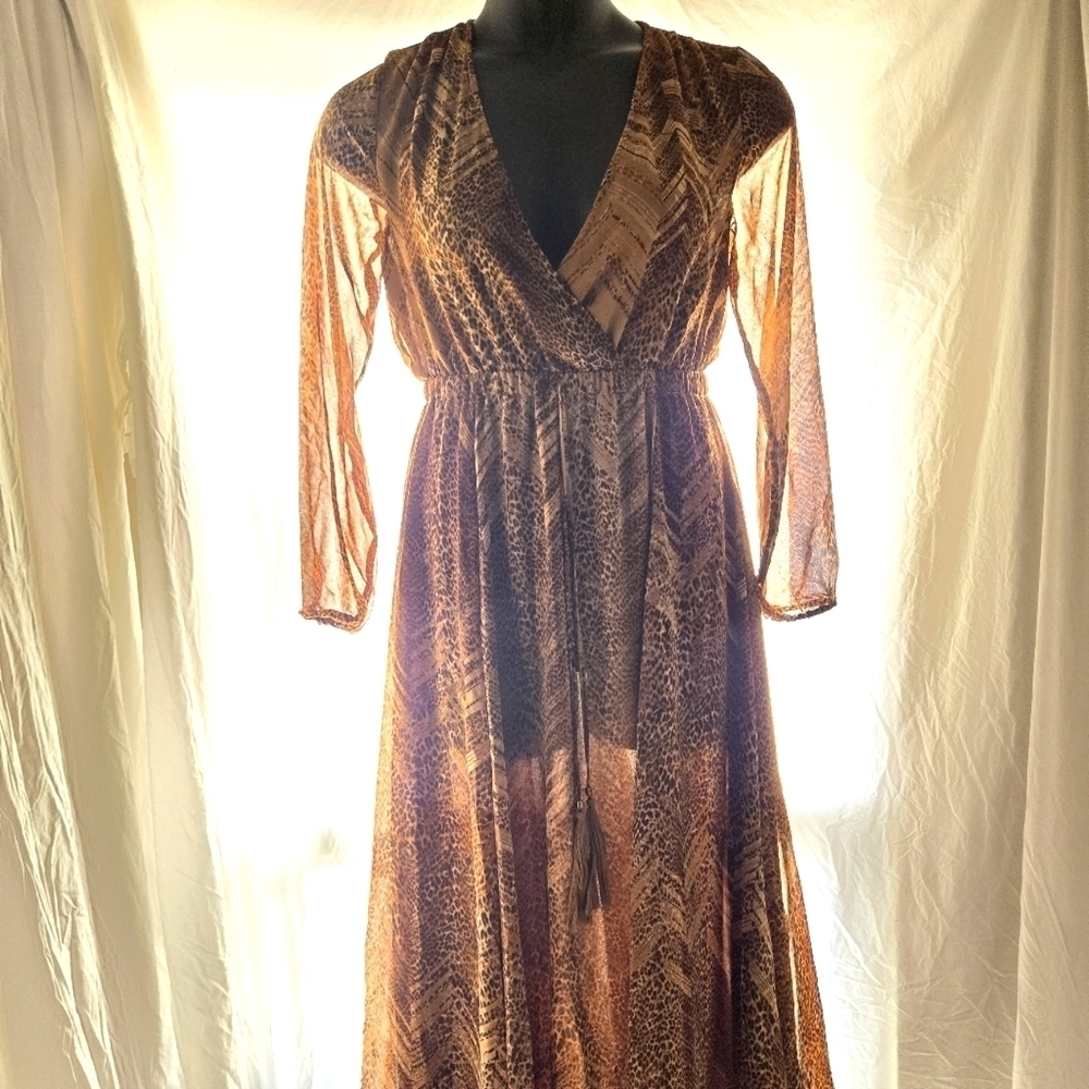 Beautiful Animal Print Maxi Dress EUC